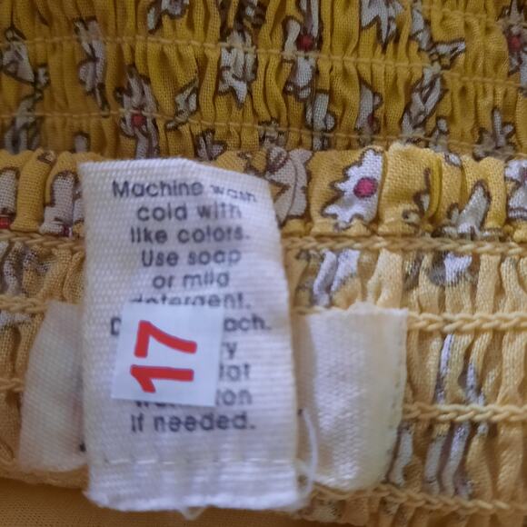 Japna Womens Yellow Ditsy Floral Button Front NWT Sun Dress Size M - Picture 4 of 7